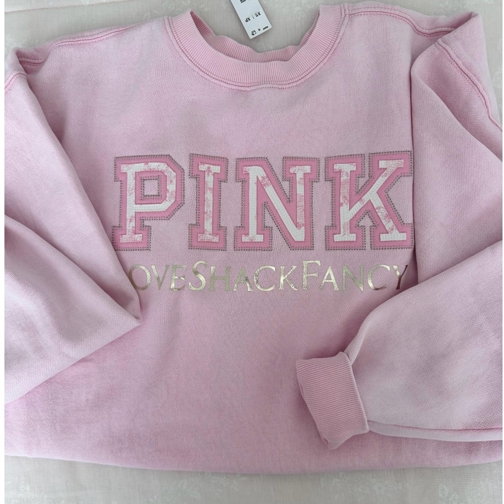 PINK x LoveShackFancy Blush Pink Sweatshirt